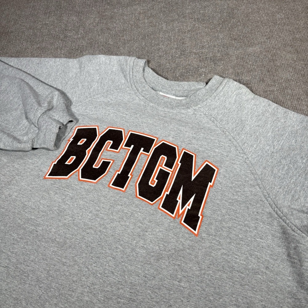 Vintage BCTGM Hoodie Sweatshirt Mens XL Gray Fleece Union Line Made In‎ USA